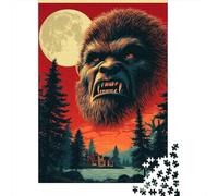 Bigfoot Monster Poster Art Puzzle 1000 Piezas, Rompecabezas Para Adultos, Rompecabezas Imposable, Rompecabezas Juego De Habilidad Para Toda La Familia, Rompecabezas Para Adultos, Rompecabezas 38x26cm/