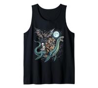 Bigfoot Montando Monstruo del Lago Ness con Criaturas Legendarias Camiseta sin Mangas