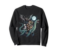 Bigfoot Montando Monstruo del Lago Ness con Criaturas Legendarias Sudadera