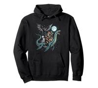 Bigfoot Montando Monstruo del Lago Ness con Criaturas Legendarias Sudadera con Capucha