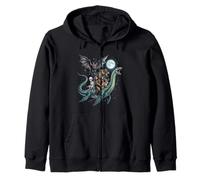Bigfoot Montando Monstruo del Lago Ness con Criaturas Legendarias Sudadera con Capucha