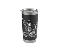 Bigfoot Montando Nessie Monster Cowboy Divertido Cryptid Loch Ness Vaso térmico de acero inoxidable de doble pared
