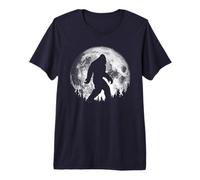 Bigfoot Night Stroll! Cool Full Moon & Trees Sasquatch Camiseta Premium