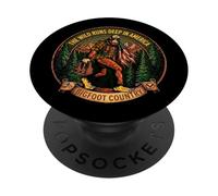 Bigfoot Patriótico Bandera Americana Naturaleza PNW PopSockets PopGrip Adhesivo