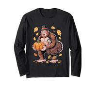 Bigfoot Pavo Calabaza Acción de Gracias Manga Larga