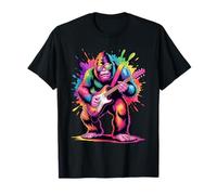 Bigfoot - Póster de Guitarra con diseño de Salpicaduras de Pintura Colorida Camiseta
