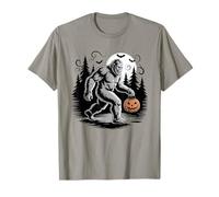Bigfoot Pumpkin Fall Autumn Halloween Sasquatch Vibes Camiseta