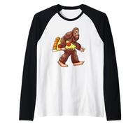 Bigfoot - Rebanada de pizza gigante con comida divertida Camiseta Manga Raglan