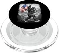 Bigfoot Rock On Hand - Letrero de Bandera Estadounidense del 4 de Julio de Estados Unidos PopSockets PopGrip para MagSafe