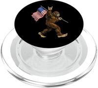 Bigfoot Rock On Hand - Letrero de Bandera Estadounidense del 4 de Julio de Estados Unidos PopSockets PopGrip para MagSafe