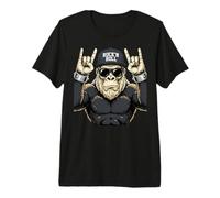 Bigfoot Rock On Sasquatch Heavy Metal Rocker Vibes Camiseta Premium