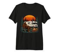 Bigfoot RV Camping Café Retro Al Aire Libre Camper Divertido Camiseta Premium