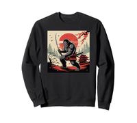 Bigfoot Samurai Estilo de Cartel de Espada Japonesa Sudadera