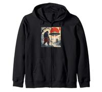 Bigfoot Samurai Japonés OVNI Vintage Graphic Ukiyo-e Art Sudadera con Capucha