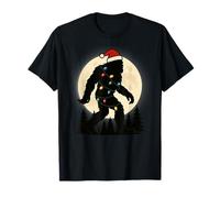 Bigfoot Santa Christmas Tree Lights Funny Xmas Camiseta