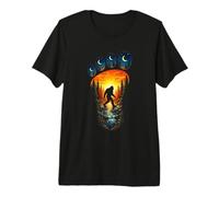 Bigfoot Sasquatch Bosque Huella Naturaleza Escena Camiseta Premium