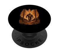 Bigfoot Sasquatch Camping Bosque Árboles Vintage Exterior PopSockets PopGrip Adhesivo
