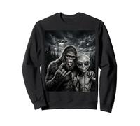 Bigfoot Sasquatch Selfie Rock En UFO Divertido Sudadera