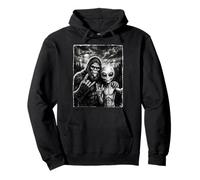 Bigfoot Sasquatch Selfie Rock En UFO Divertido Sudadera con Capucha