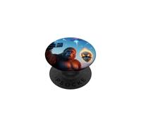 Bigfoot Sasquatch Tomando un Selfie con Calavera en Llamas y OVNI PopSockets PopGrip Adhesivo