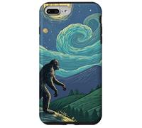 Bigfoot se encuentra con un OVNI bajo un cielo estrellado remolino Carcasa para iPhone 7 Plus/8 Plus