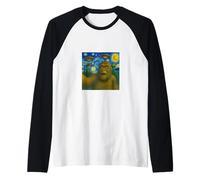 Bigfoot Selfie Bajo Swirly Alien Sky - Expresionismo Cósmico Camiseta Manga Raglan
