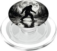 Bigfoot Silhouette Sasquatch Lago Bosque Iluminado por la Luna PopSockets PopGrip para MagSafe