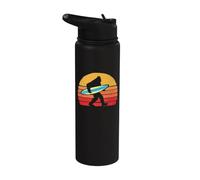 Bigfoot Silhouette & Surfboard - Camisa Sasquatch Surf & Sun Stainless Steel Insulated Water Bottle