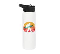 Bigfoot Silhouette & Surfboard - Camisa Sasquatch Surf & Sun Stainless Steel Insulated Water Bottle