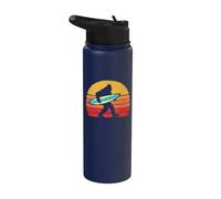 Bigfoot Silhouette & Surfboard - Camisa Sasquatch Surf & Sun Stainless Steel Insulated Water Bottle
