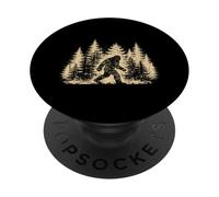 Bigfoot Silueta Bosque Árboles Aire Libre Bigfoot Amante PopSockets PopGrip Adhesivo