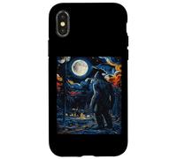Bigfoot Starry Night - Van Gogh Inspired Sasquatch Art tee Carcasa para iPhone X/XS