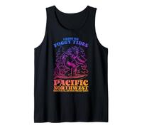 Bigfoot Surfing I Ride On Foggy Tides Pacific Northwest Camiseta sin Mangas