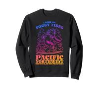 Bigfoot Surfing I Ride On Foggy Tides Pacific Northwest Sudadera
