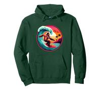 Bigfoot - Tabla de Surf con Olas al Atardecer Retro Beach Vibes Sudadera con Capucha