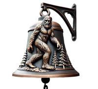 Bigfoot - Timbre de puerta de metal con letrero de bienvenida de granja | Campana colgante de hierro fundido para puerta de entrada al aire libre, campana decorativa vintage para porche, hogar