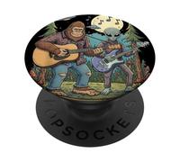 Bigfoot Tocando Guitarra Sasquatch Camping Alien PopSockets PopGrip Adhesivo