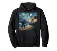 Bigfoot Tropical Beach Walk Bajo Cielos Estrellados Crepúsculo Sudadera con Capucha