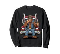 Bigfoot Truck Driver Sasquatch Semi Trucking Papá Día del Padre Sudadera