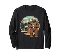 Bigfoot Trucker Retro Sasquatch Road Legend Manga Larga