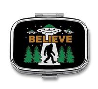Bigfoot UFO Aliens BELIEVE Sasquatch Pastillero portátil organiza pastillero de viaje para bolsillo de bolso