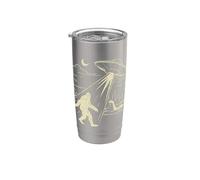 Bigfoot UFO Secuestro Cryptid Alien Nave espacial Loch Ness Vaso térmico de acero inoxidable de doble pared