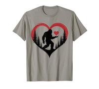 Bigfoot Valentine Heart Sasquatch Love Forest Camiseta
