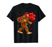 Bigfoot Valentine’s Day Cute Sasquatch Roses Balloons Love Camiseta
