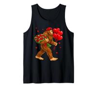Bigfoot Valentine’s Day Cute Sasquatch Roses Balloons Love Camiseta sin Mangas