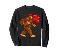 Bigfoot Valentine’s Day Cute Sasquatch Roses Balloons Love Sudadera