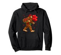Bigfoot Valentine’s Day Cute Sasquatch Roses Balloons Love Sudadera con Capucha