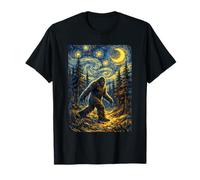 Bigfoot Van Gogh Starry Night Inspired Forest Encuentro Camiseta