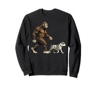 Bigfoot Walking American Bully Dog, Divertido Amante de Las Mascotas Sasquatch Sudadera