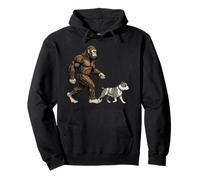Bigfoot Walking American Bully Dog, Divertido Amante de Las Mascotas Sasquatch Sudadera con Capucha